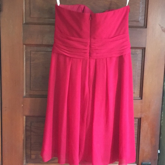 David's Bridal red strapless cocktail dress - Picture 2 of 4